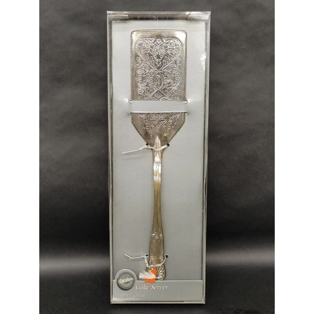 VTG Wilton Silver Plated Cake Server w/Ornate Design On Blade & Handle 12" L NIB
